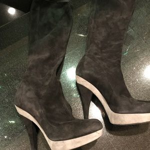 D&G suede grey/black boots